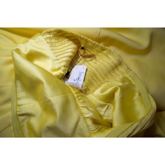 NEW‎ Alice + Olivia 100% Silk A-Line Mini Dress, Yellow, Large - Picture 13 of 14